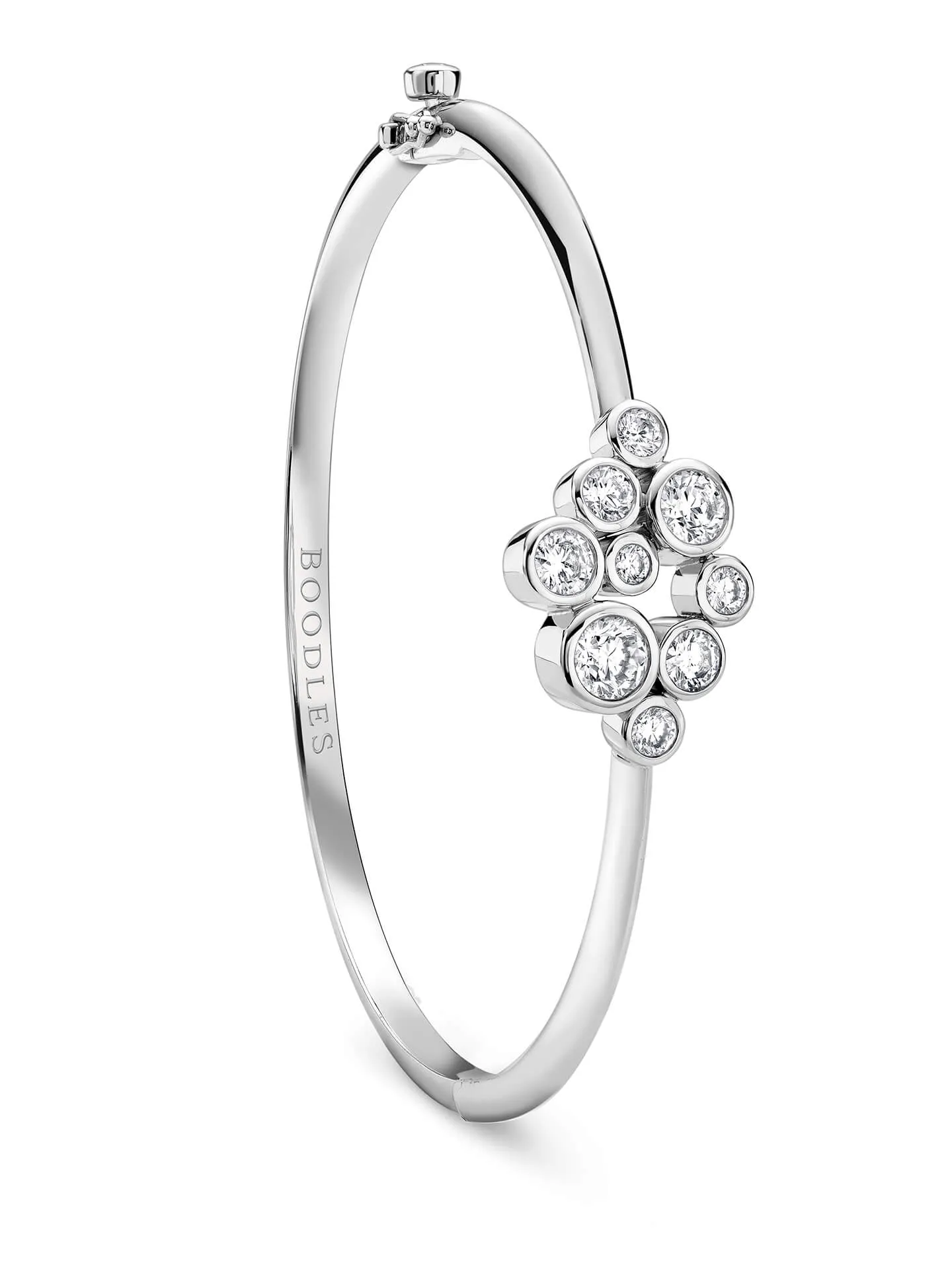Raindance Platinum Diamond Cluster Bangle