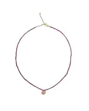 Raspberry Crystal Shell Necklace