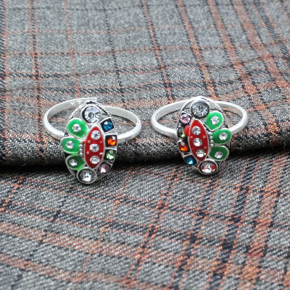 Real Solid Silver Ethnic wedding Toe Ring