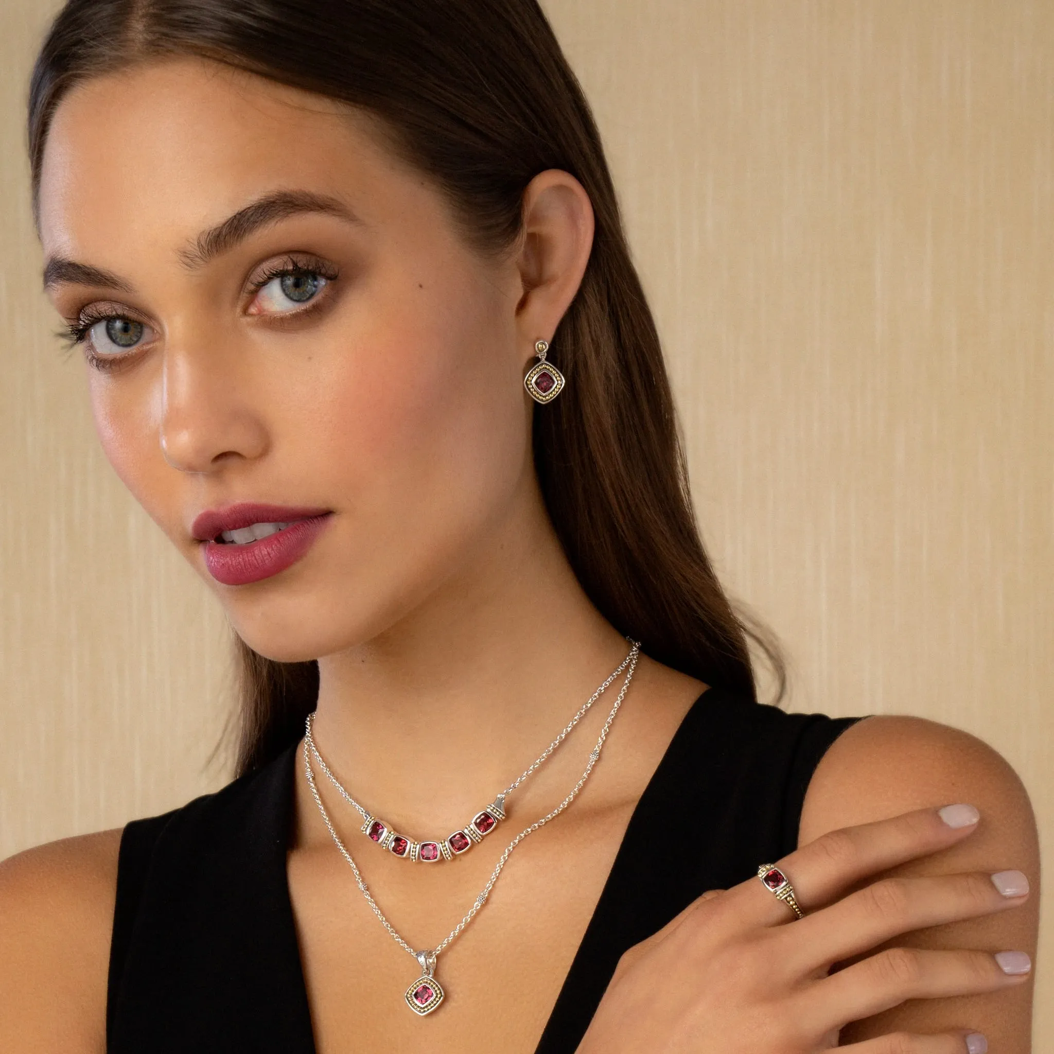 Rhodolite Garnet Pendant Necklace