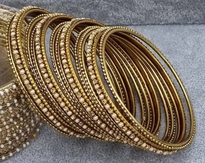 Riti Set of 12 Antique Gold Bangle Set