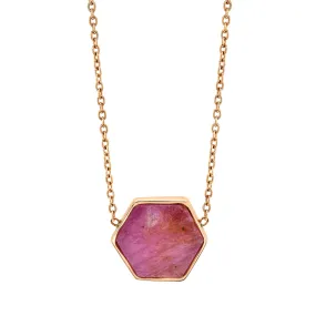 Ruby Bezel Necklace