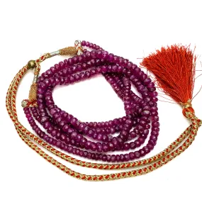 Ruby Faceted Graduated Rondelle Strands
