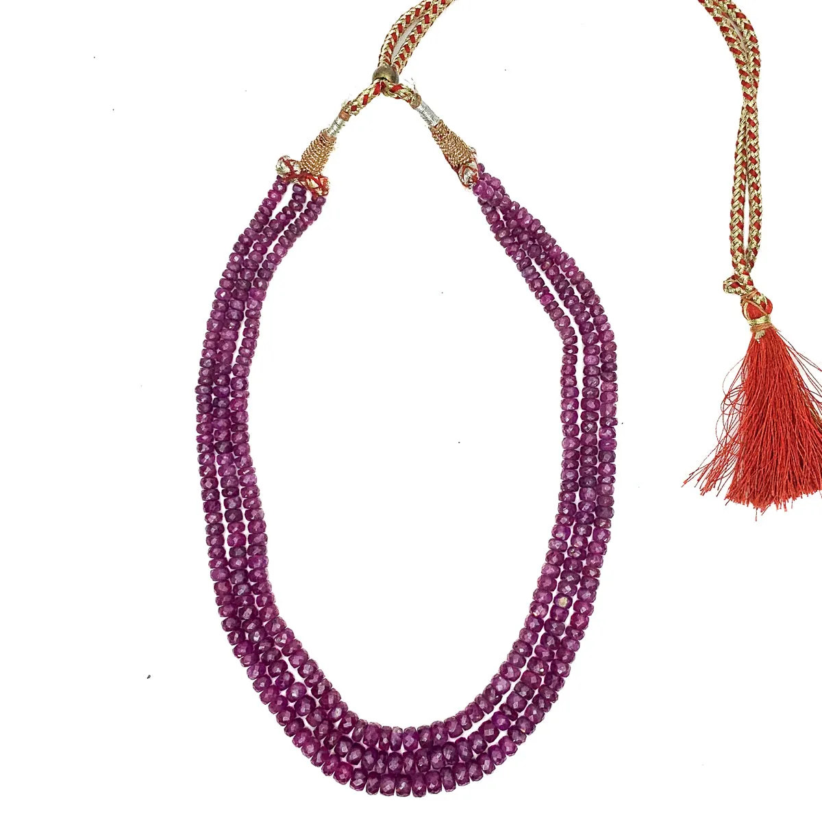 Ruby Faceted Graduated Rondelle Strands