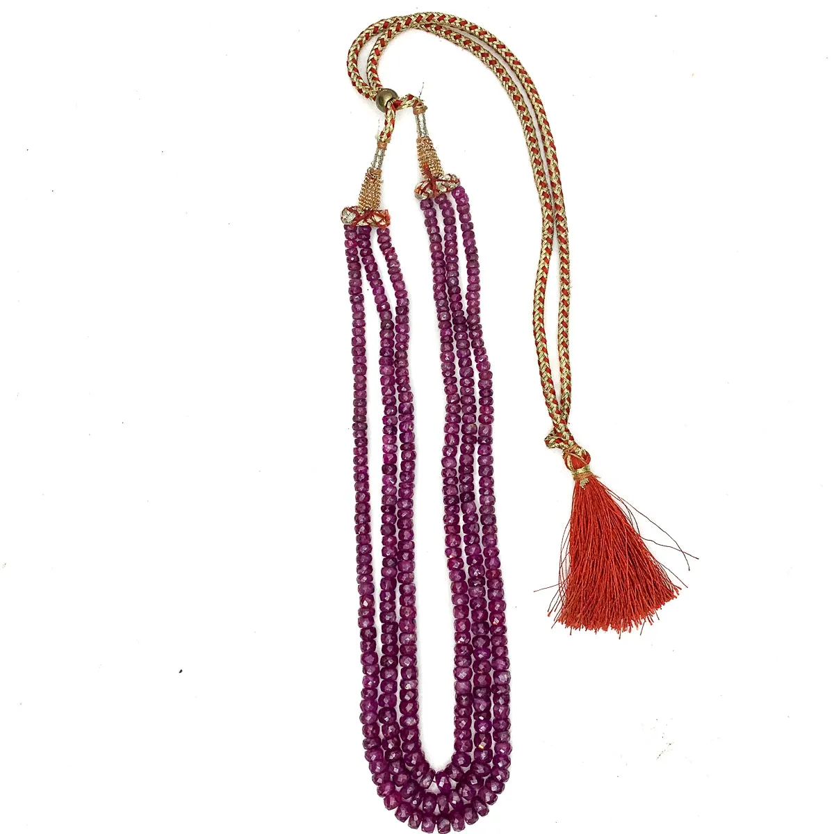 Ruby Faceted Graduated Rondelle Strands