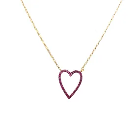 Ruby Open Heart Necklace