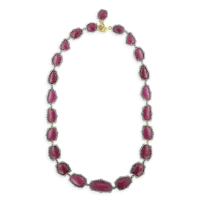 Ruby Slices & Diamond Necklace
