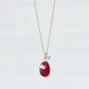 Ruby Theia Necklace in Sterling Silver