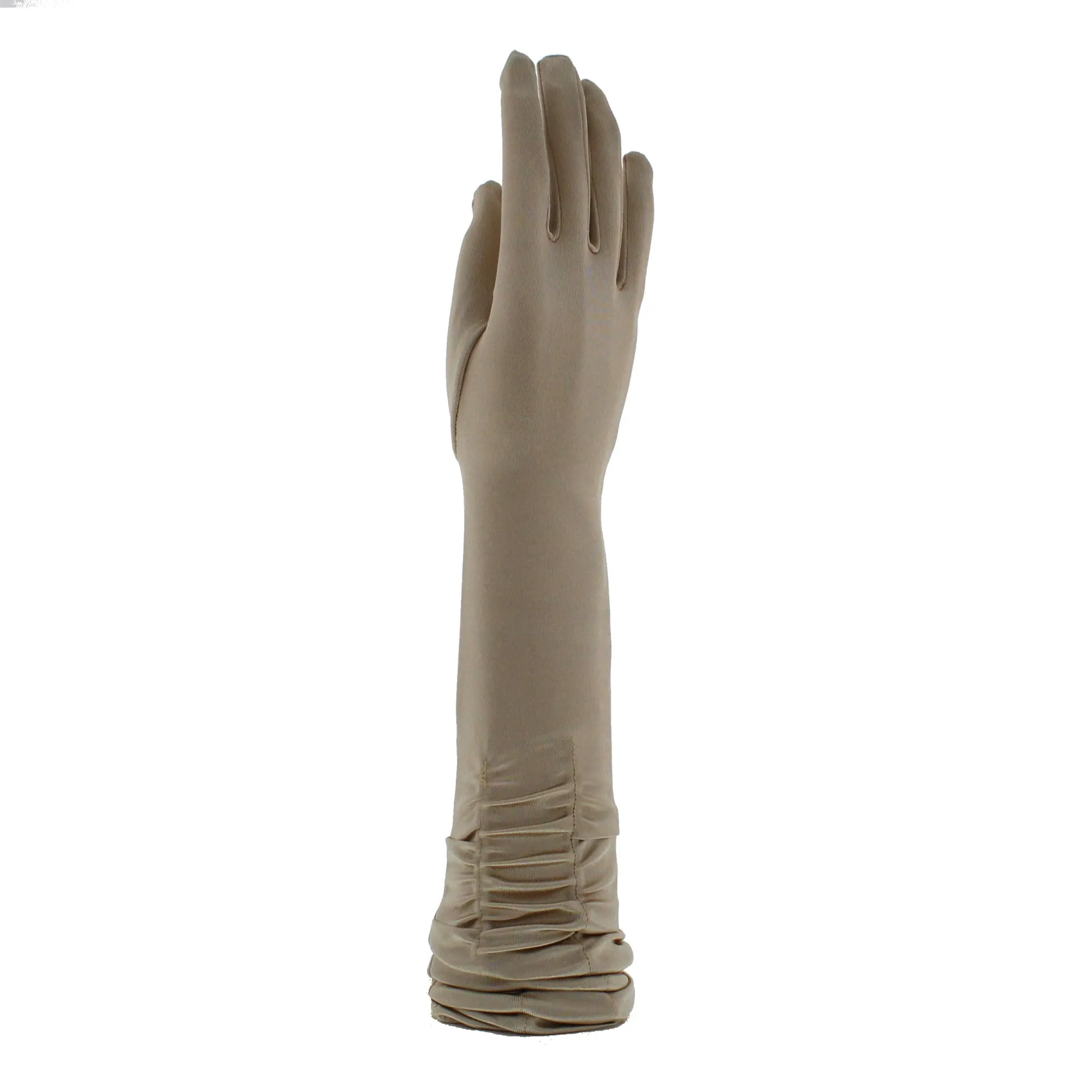 Ruched Long Satin Gloves