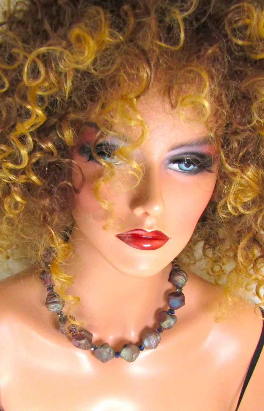 Rust Raku Handmade Artisan Bead Necklace