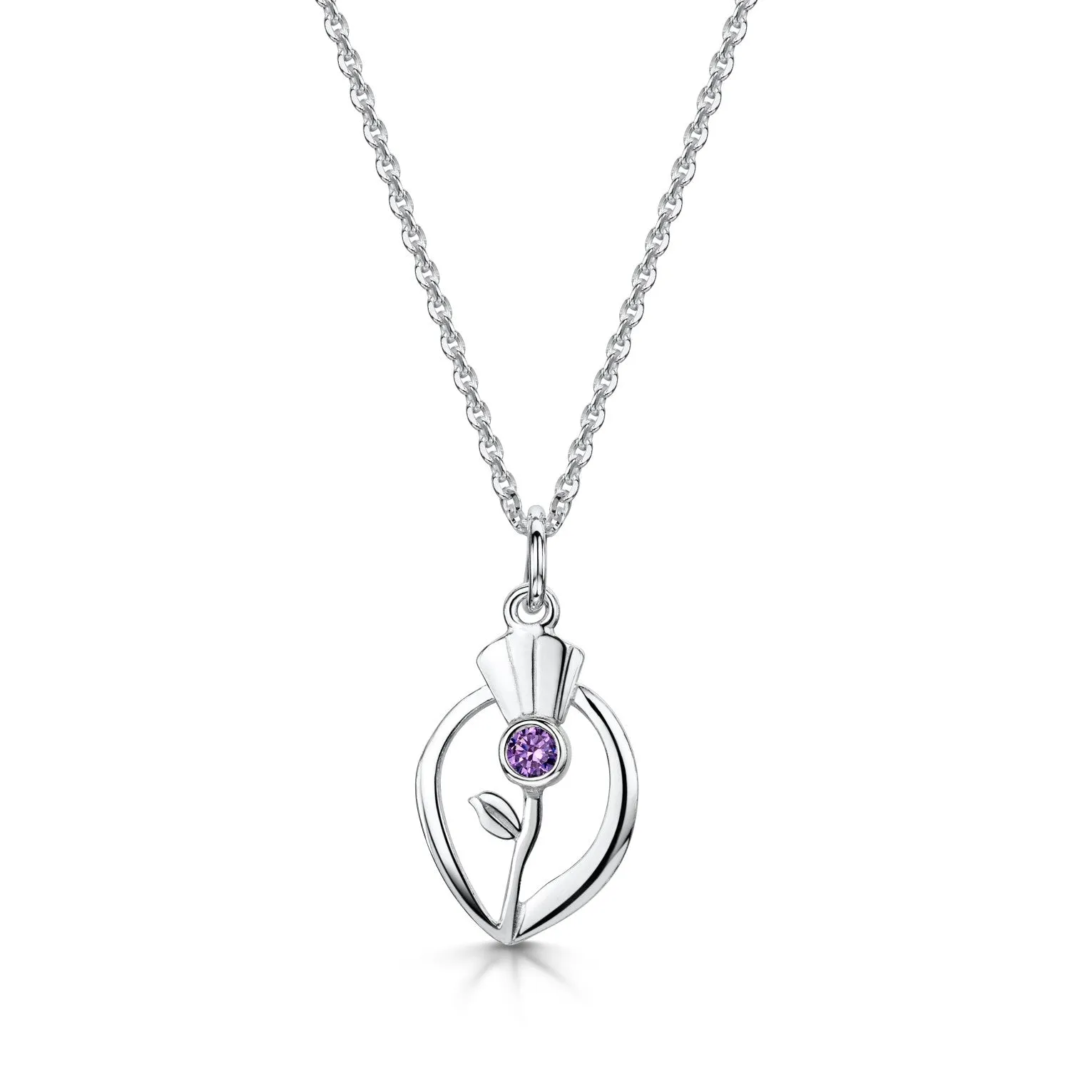 Scottish Thistle Purple Crystal Pendant