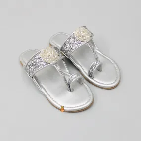 Shimmery Toe Ring Kolhapuri Flats