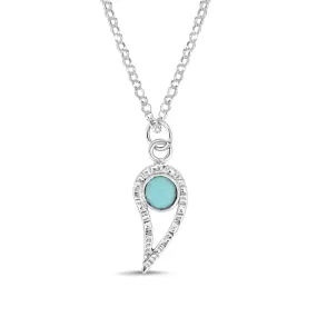 Silver Paisley and Blue Turquoise Necklace