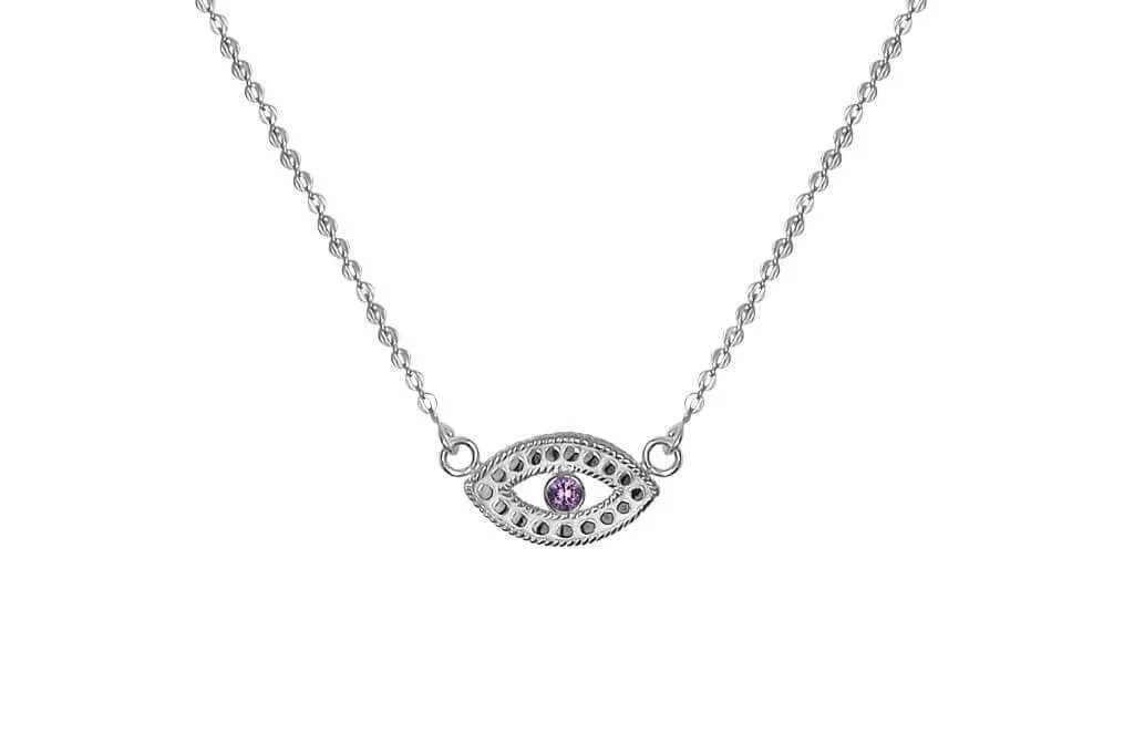 Silver Veritas Amethyst Necklace