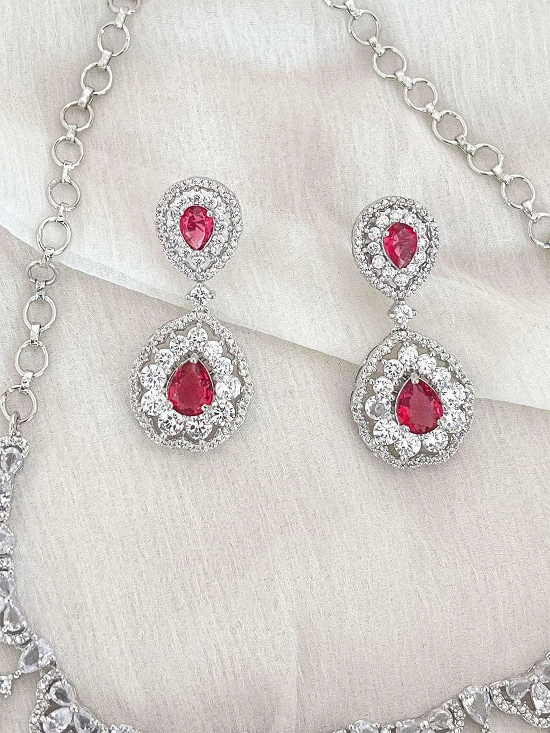 Single Layer Ruby And Ad Necklace