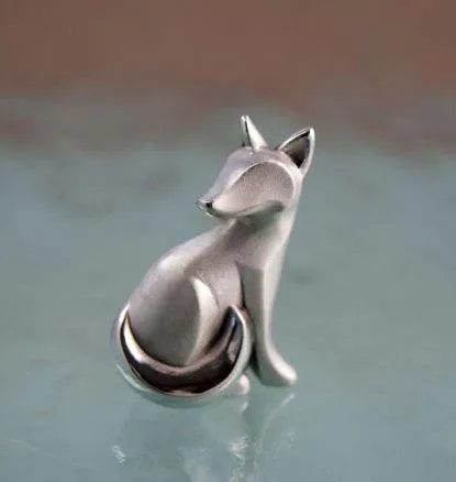 Sitting Kit Fox Pendant Necklace