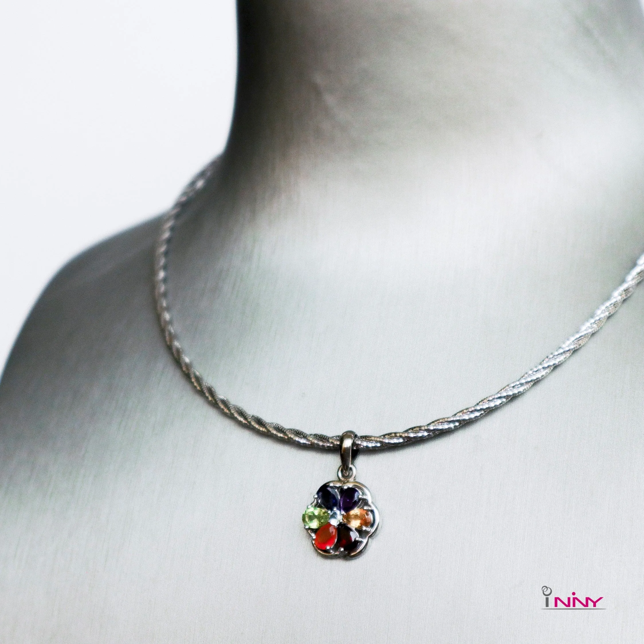 Small Flower of 7 Chakra Pendant