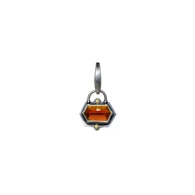 Spessartite Garnet Charm - Sterling Silver   18k Gold