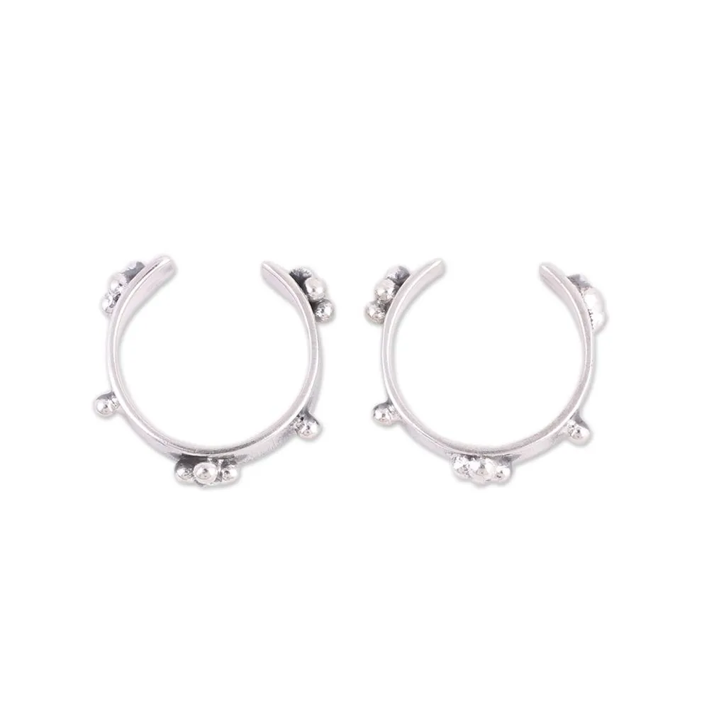 Spot On Pair of Sterling Silver Toe Rings with Rawa Granules