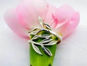 Sterling Delicate Leaves Ring