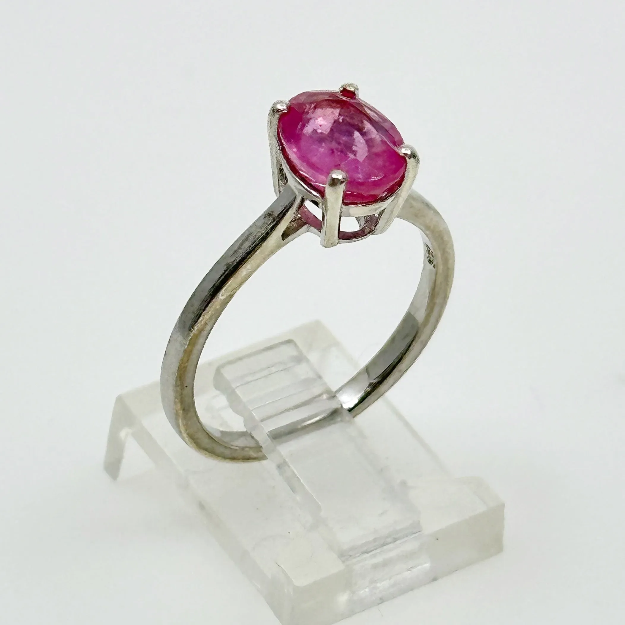 Sterling silver natural ruby ring  GM91
