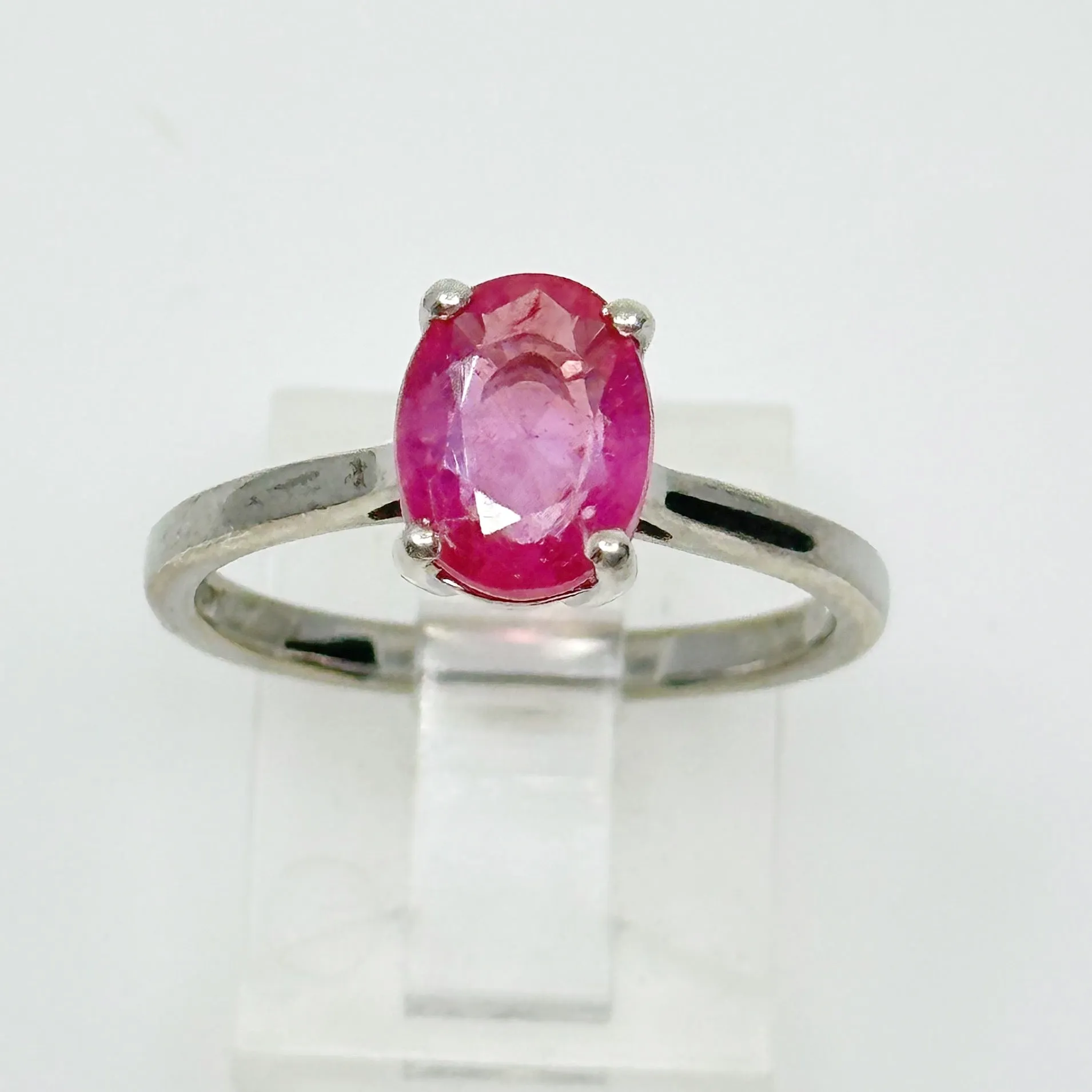 Sterling silver natural ruby ring  GM91
