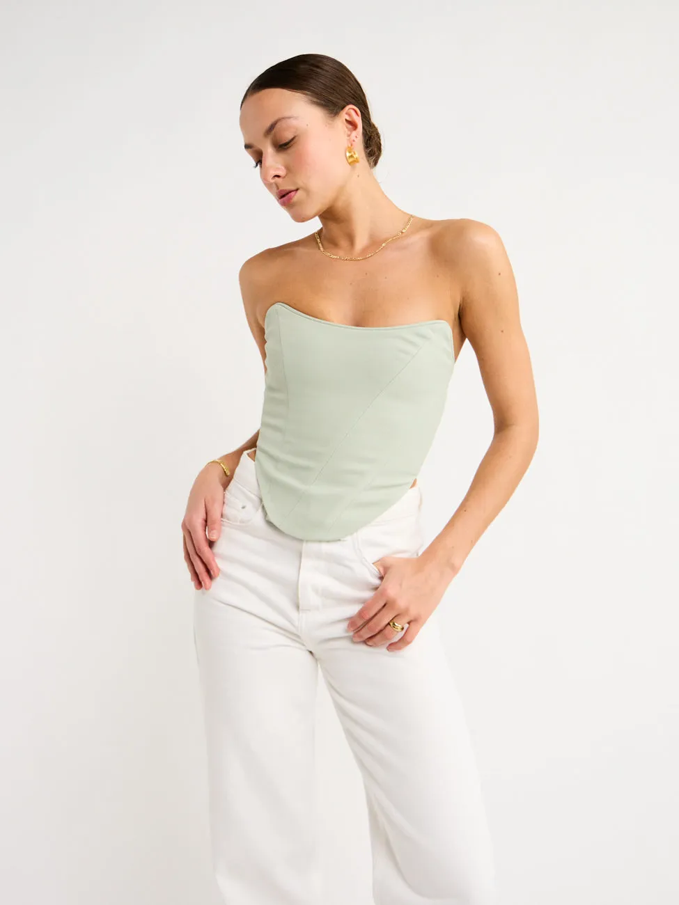Suboo Remi Corset Top in Sage