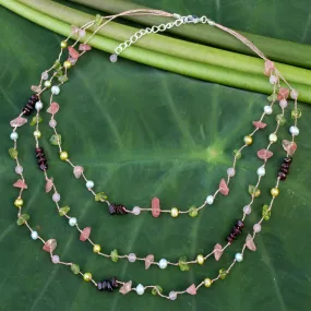 Sweet Tropical Multi-Gem Beaded Necklace