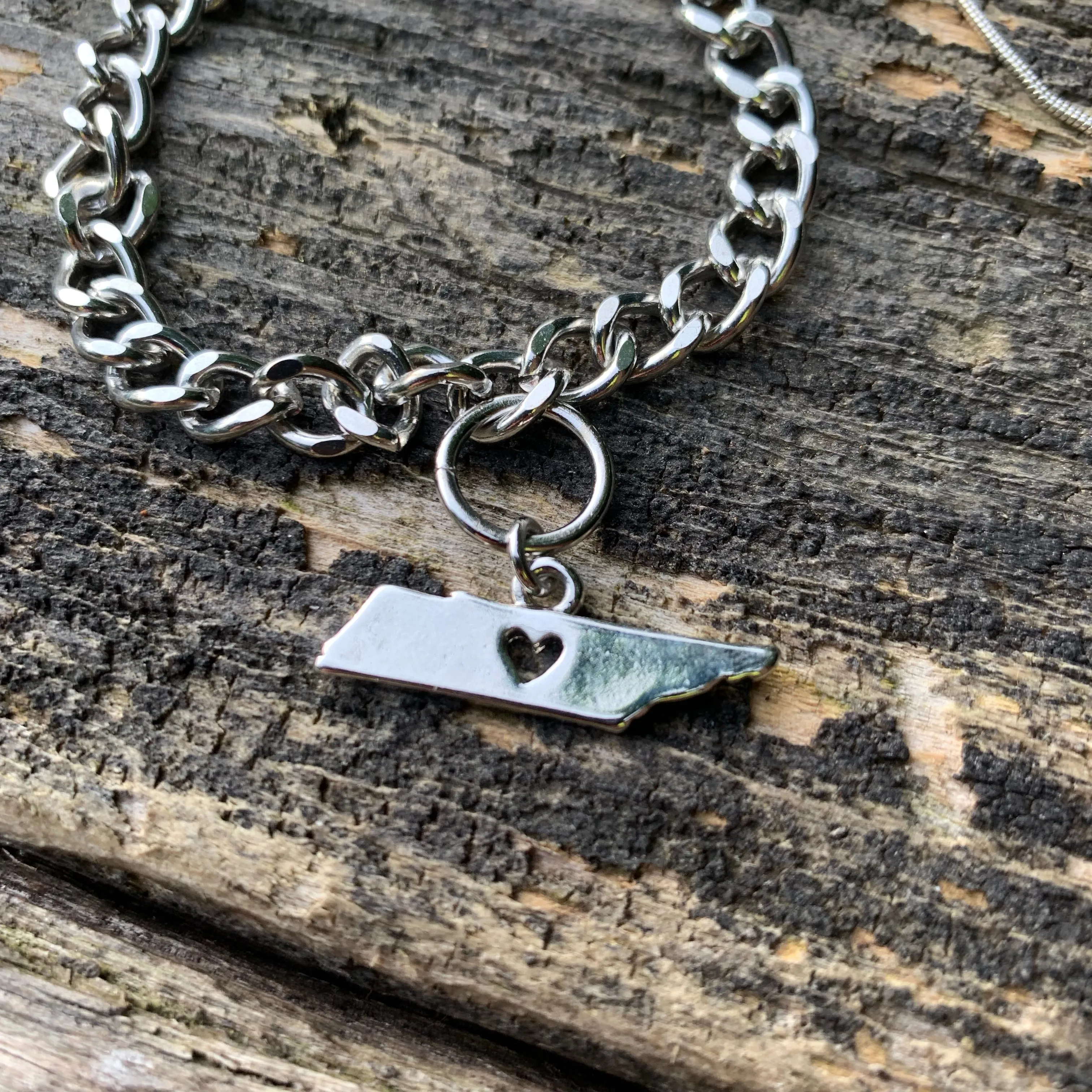 Tennessee State Love Silver Bracelet