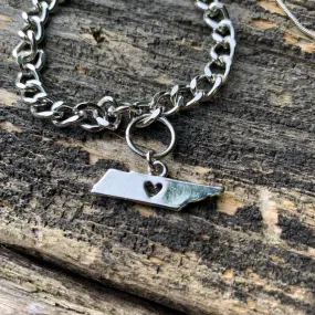 Tennessee State Love Silver Bracelet