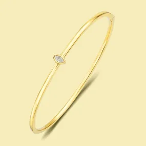 The Charlotte, Bezel Marquise Diamond Solitaire Bangle