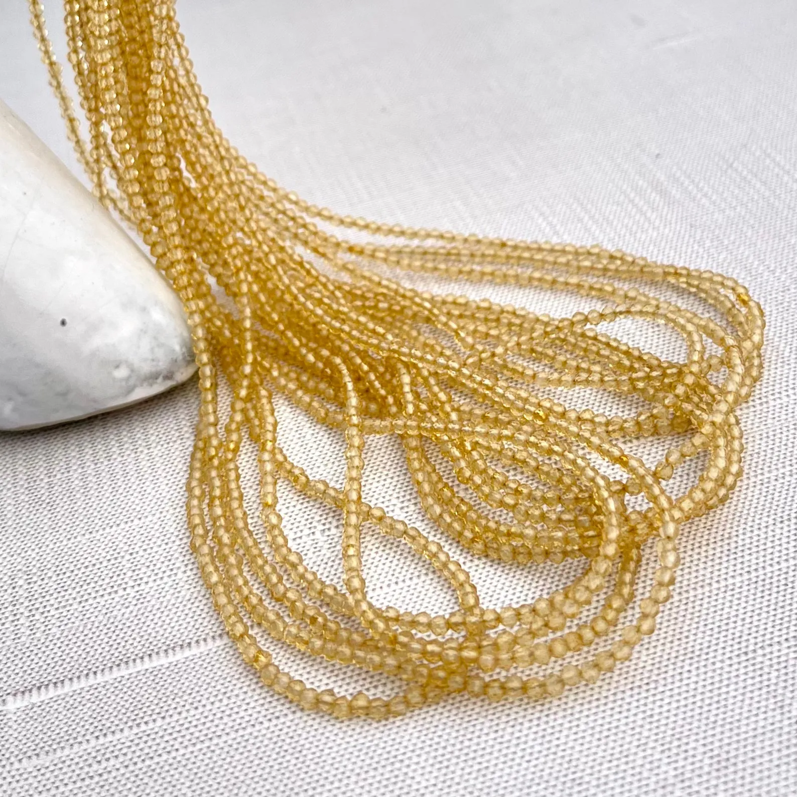 Tiny Faceted Citrine Necklace 17” with a removable 2” Extender