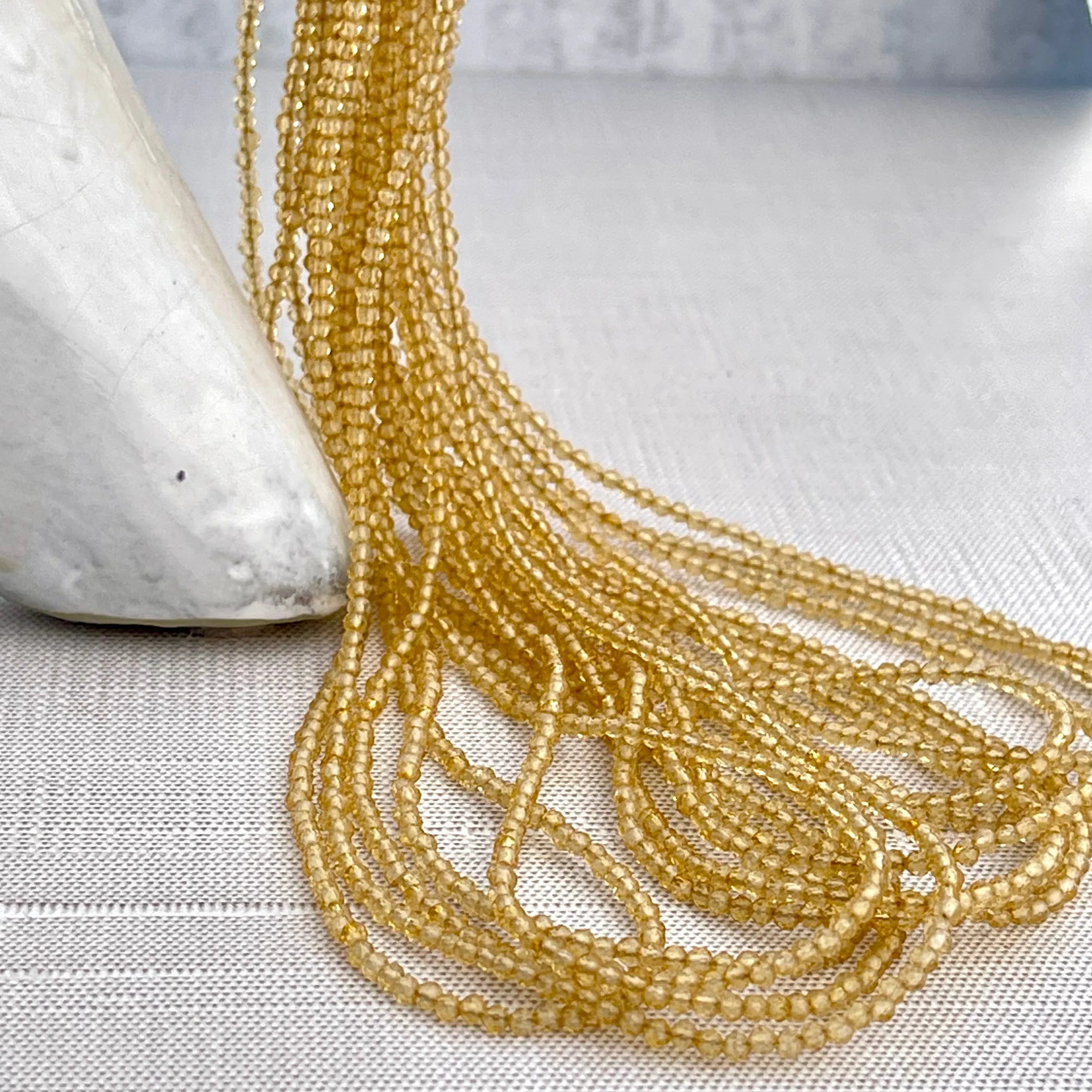 Tiny Faceted Citrine Necklace 17” with a removable 2” Extender