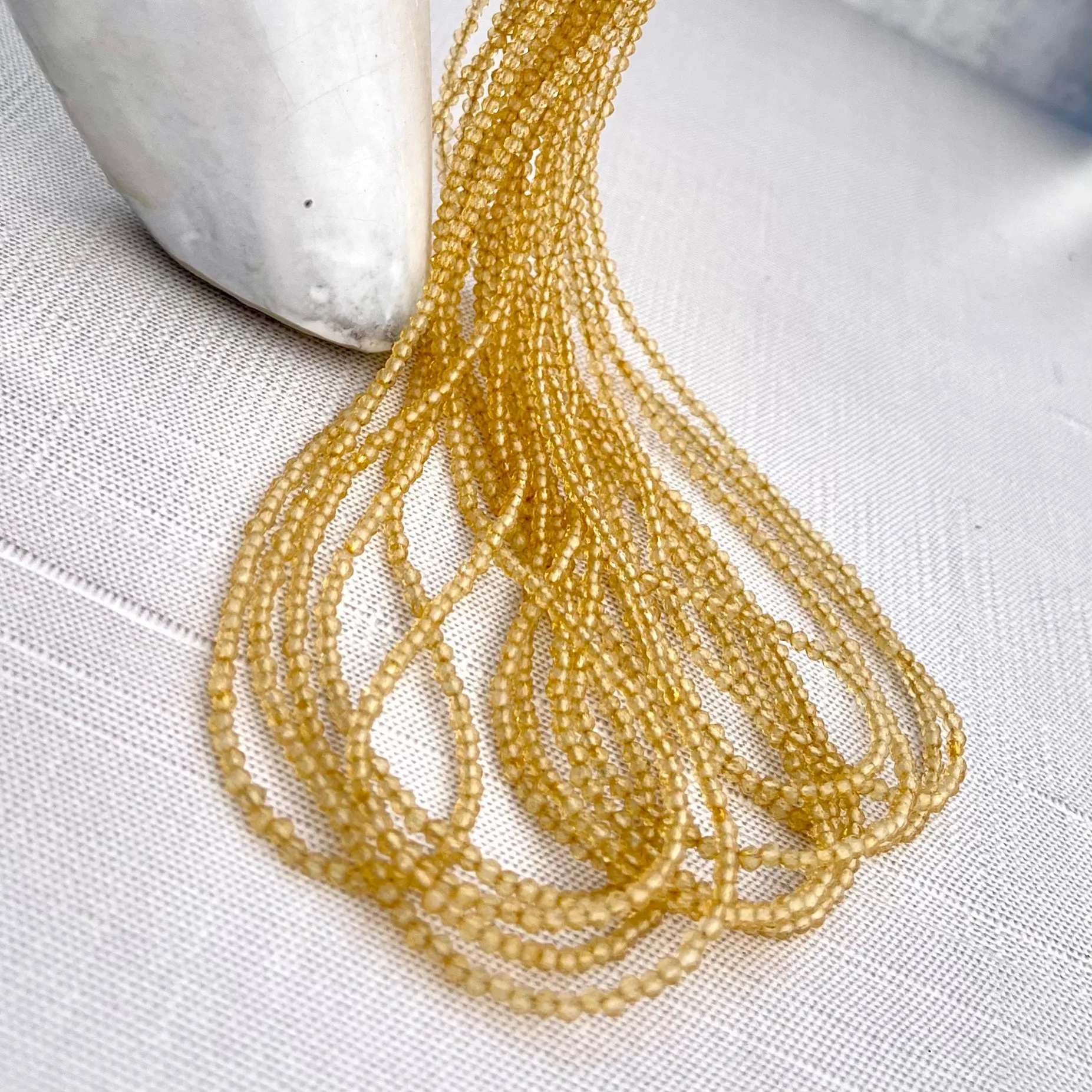 Tiny Faceted Citrine Necklace 17” with a removable 2” Extender