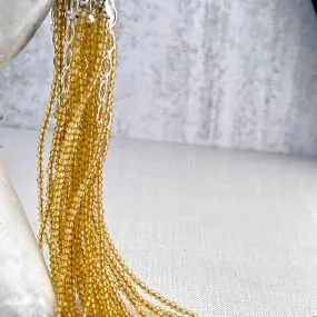 Tiny Faceted Citrine Necklace 17” with a removable 2” Extender