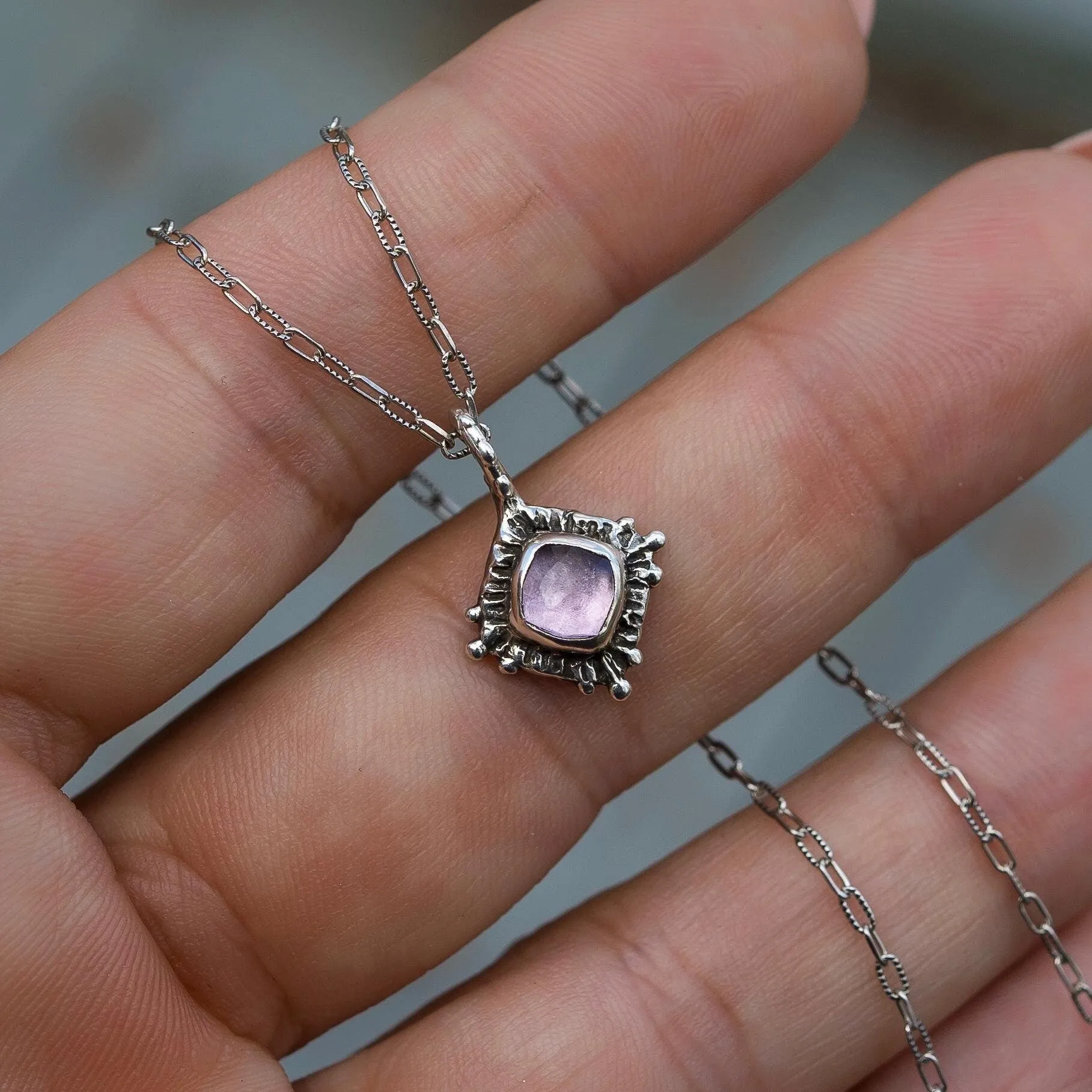 TRINITY / Pink Amethsyt Pendant