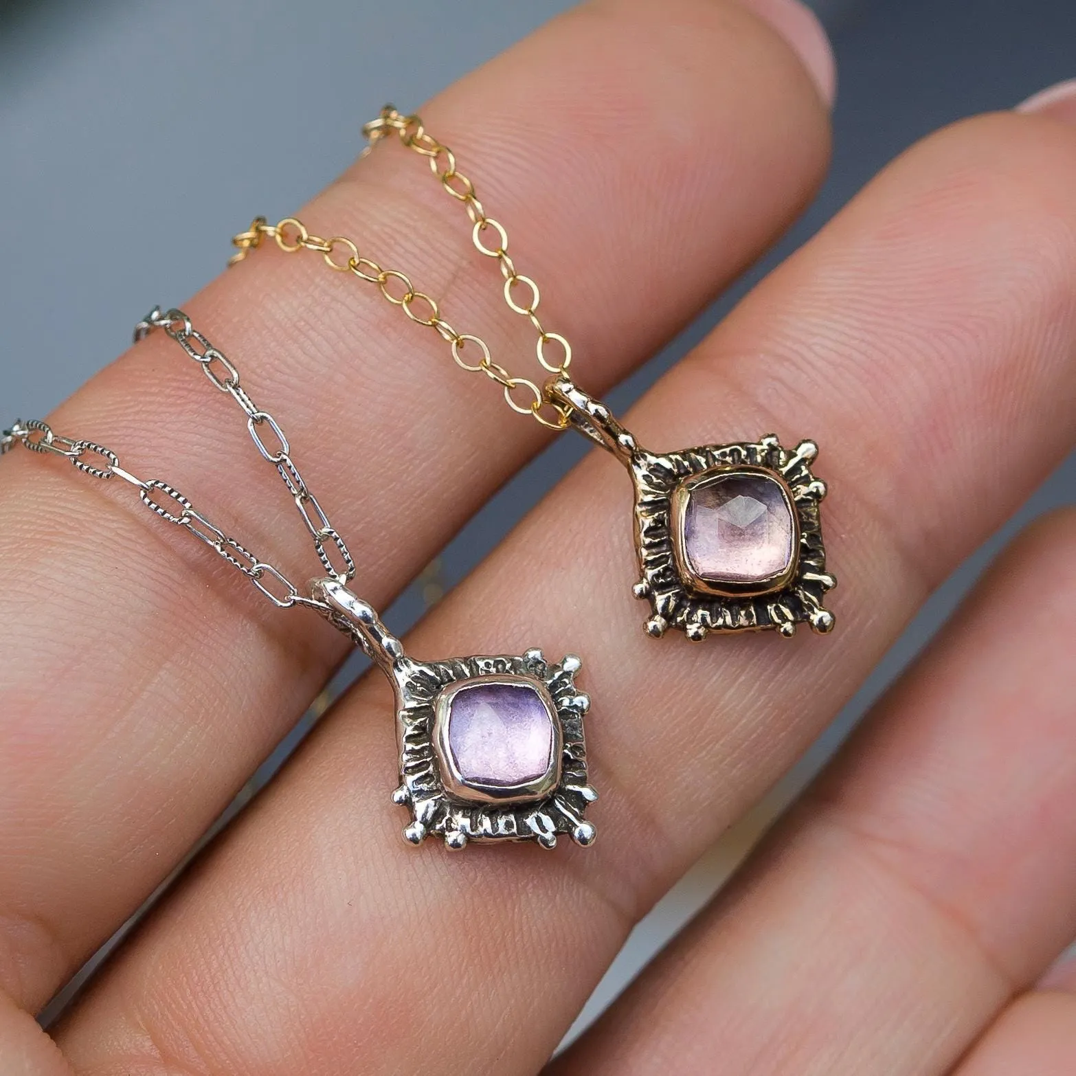 TRINITY / Pink Amethsyt Pendant