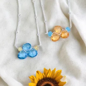 Ukraine 🇺🇦Fundraiser - mini Tri-Gem Necklaces