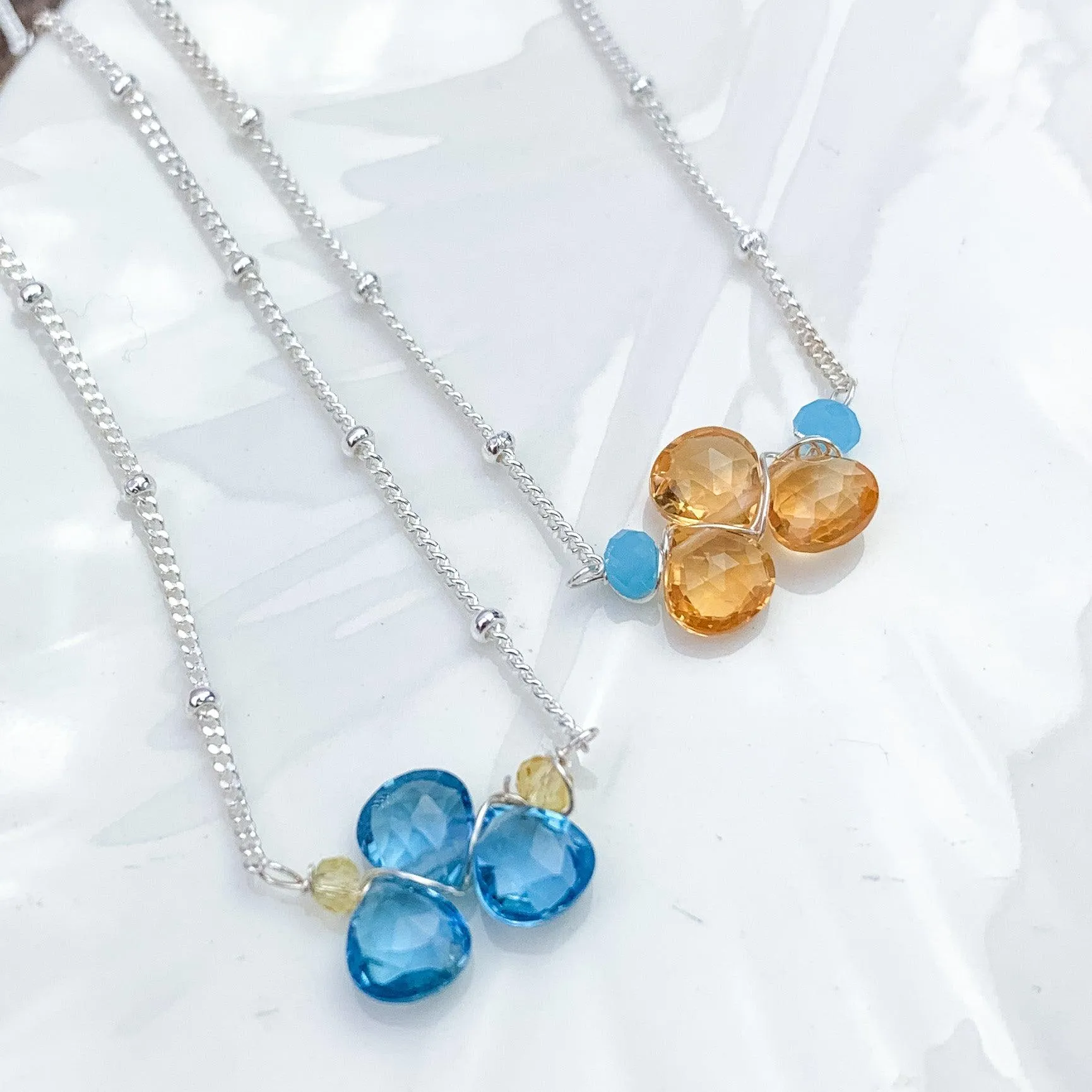Ukraine 🇺🇦Fundraiser - mini Tri-Gem Necklaces