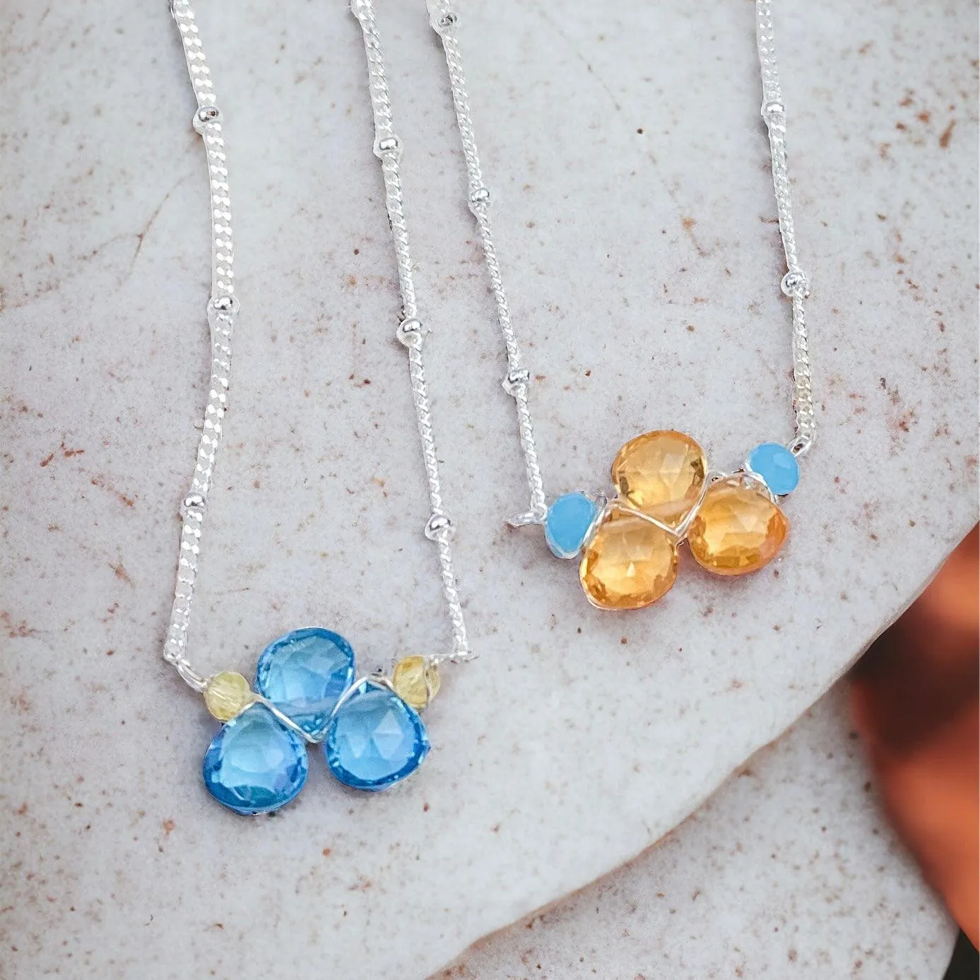 Ukraine 🇺🇦Fundraiser - mini Tri-Gem Necklaces