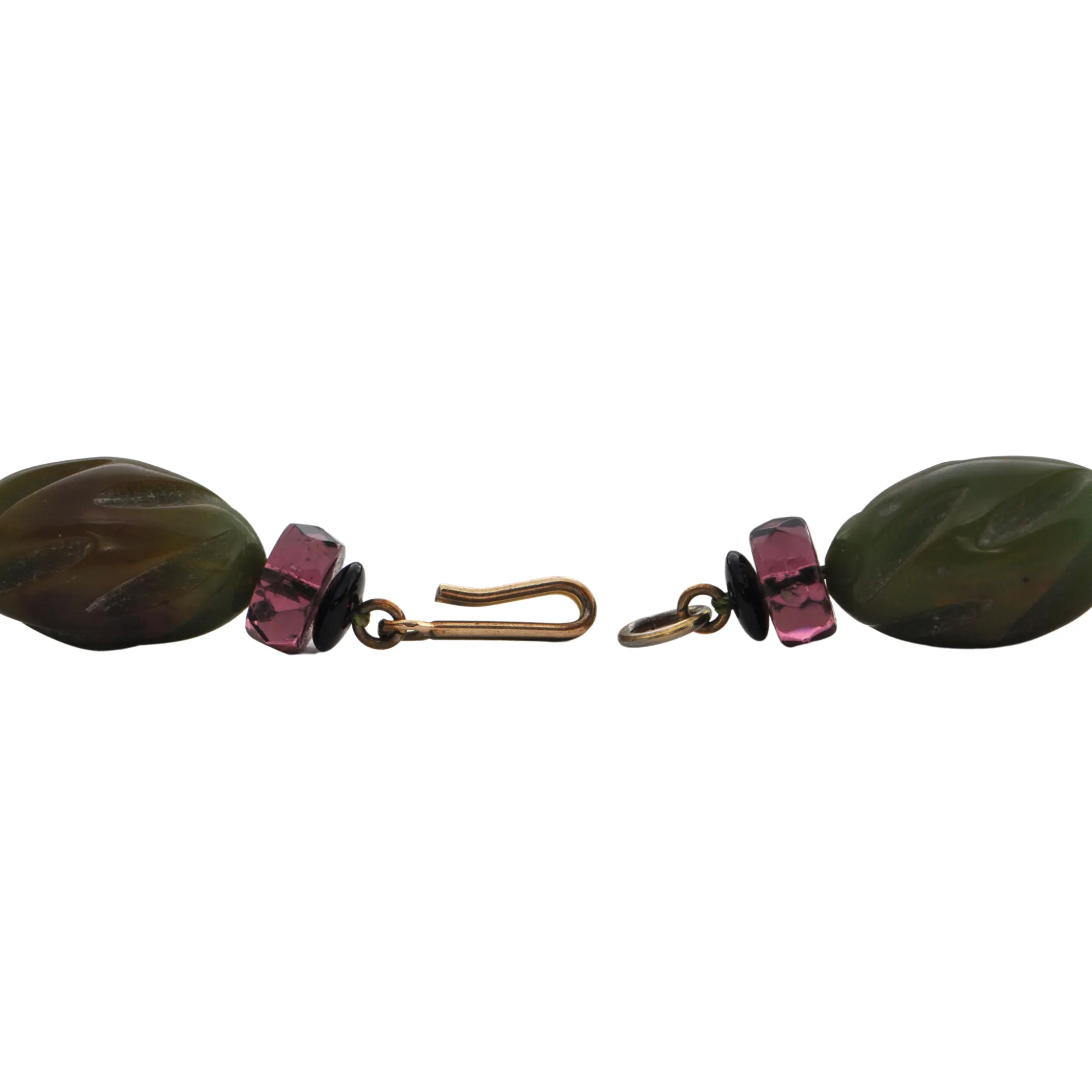 Vintage Carved 'Bakelite' and Amethyst Necklace