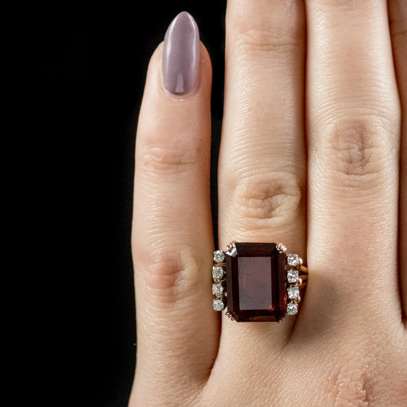 Vintage Citrine Diamond Ring 7ct Citrine Circa 1960