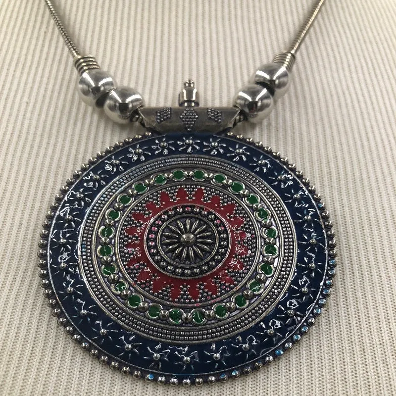 Vintage Large Pendant Necklace With Chain