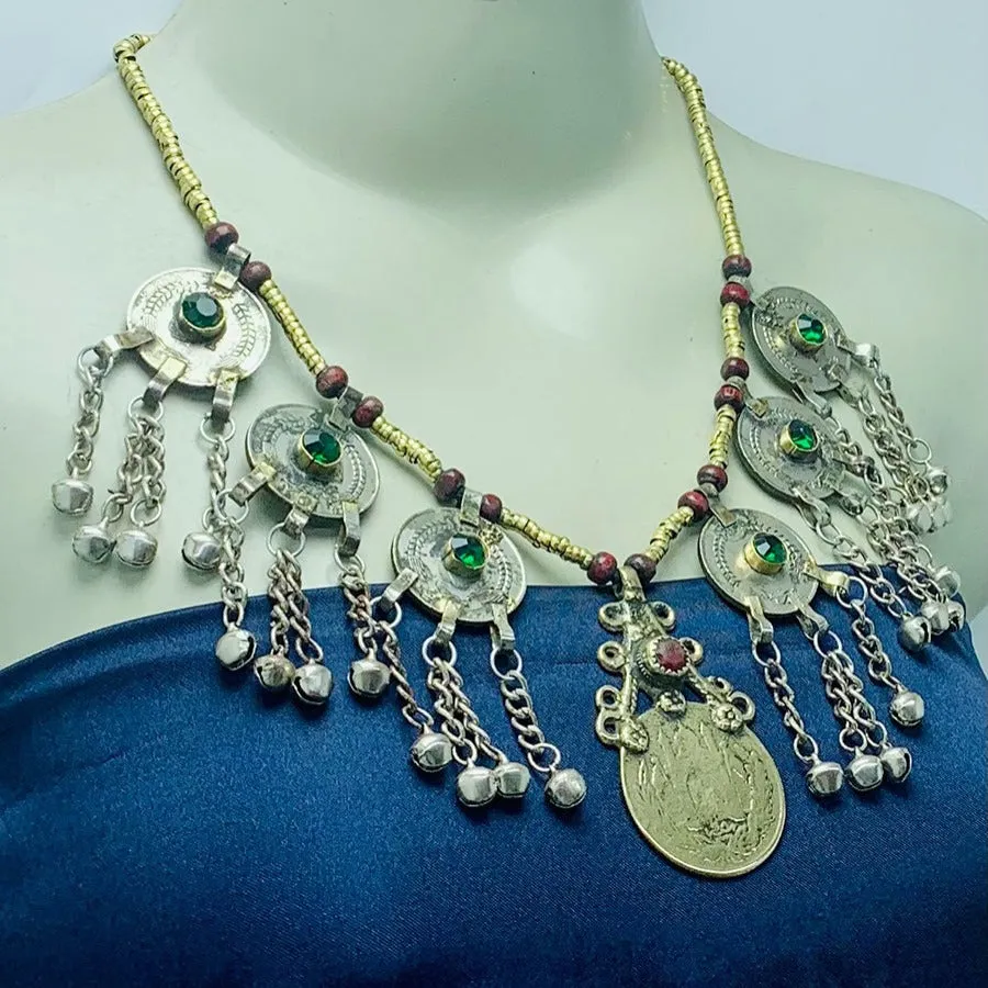 Vintage Turkmen Coin Pendant Necklace