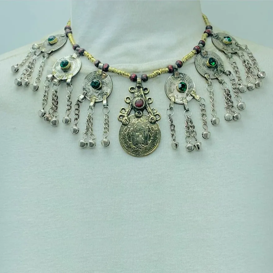 Vintage Turkmen Coin Pendant Necklace