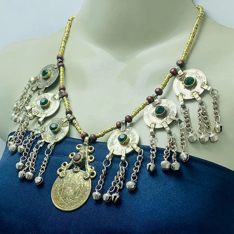 Vintage Turkmen Coin Pendant Necklace