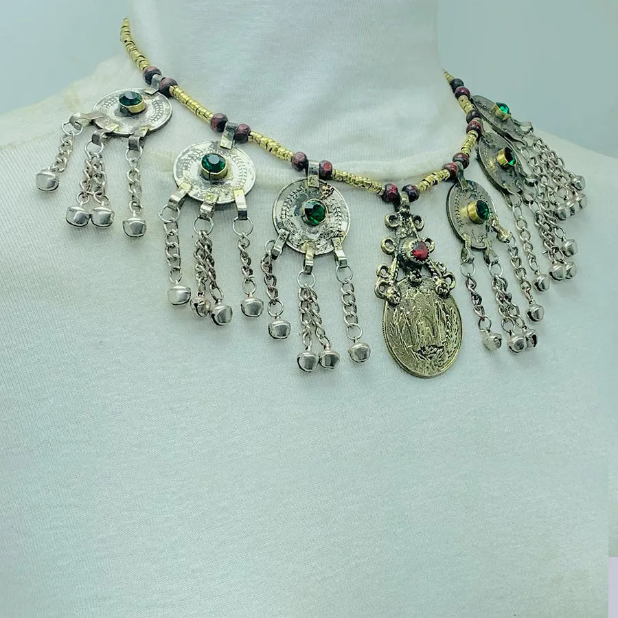 Vintage Turkmen Coin Pendant Necklace