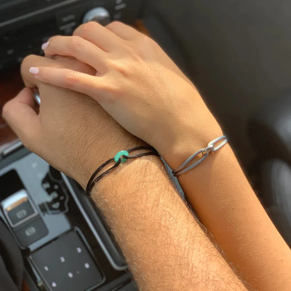 Wecord Silver Soho Cord Bracelet - Grey