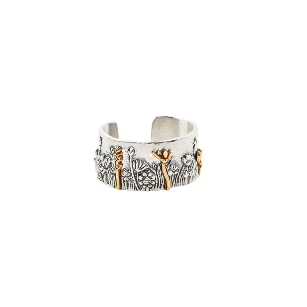Wildflower Ring in Silver with Bronze Accents