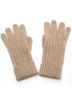 women's cashmere cable knitting gloves